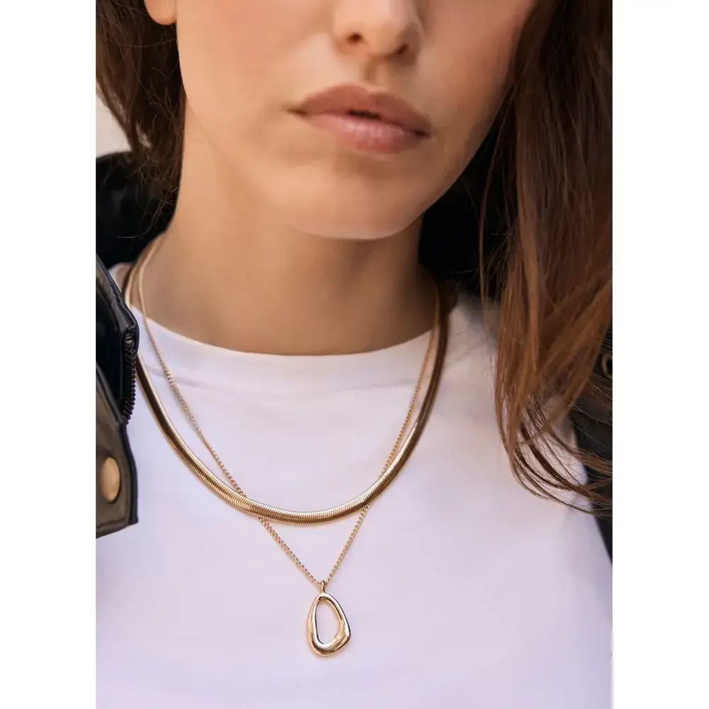 Mint Velvet Gold Tone Sculpted Layer Necklace